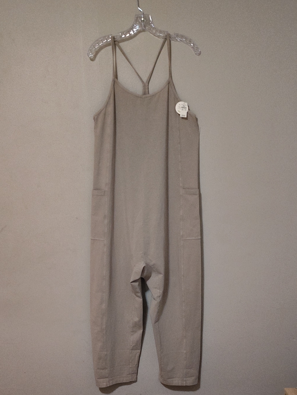aerie Beige Neutral Strappy Jumpsuit